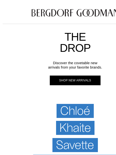 bergdorfgoodman newsletter: The Drop: New Arrivals Just Landed