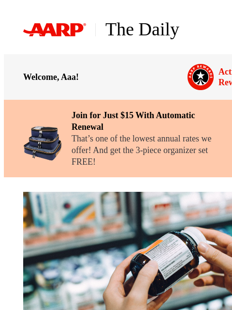 aarp newsletter: The Daily — 3 Supplements You Might Actually Need ...