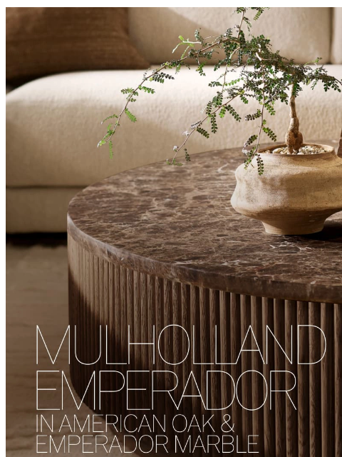 rh newsletter: Mulholland Reeded with Emperador Marble. Save 30% ...