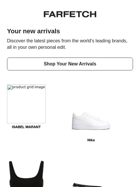 farfetch newsletter: New in: your personal edit
