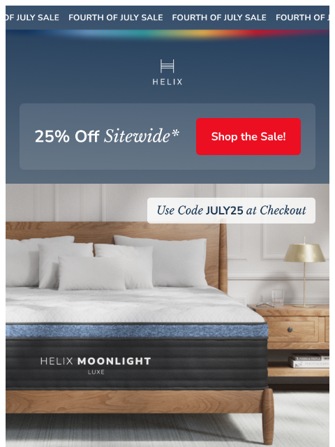 helixsleep newsletter: Don’t forget: 25% off everything!