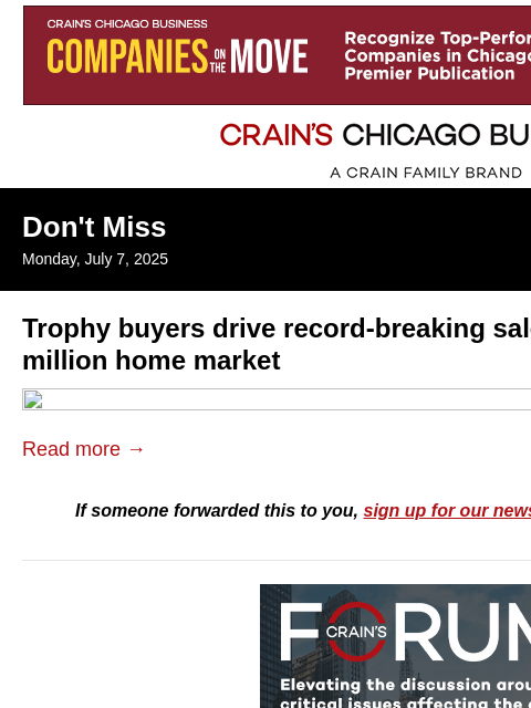 crainalerts newsletter: Uppermost tier of home sales surges