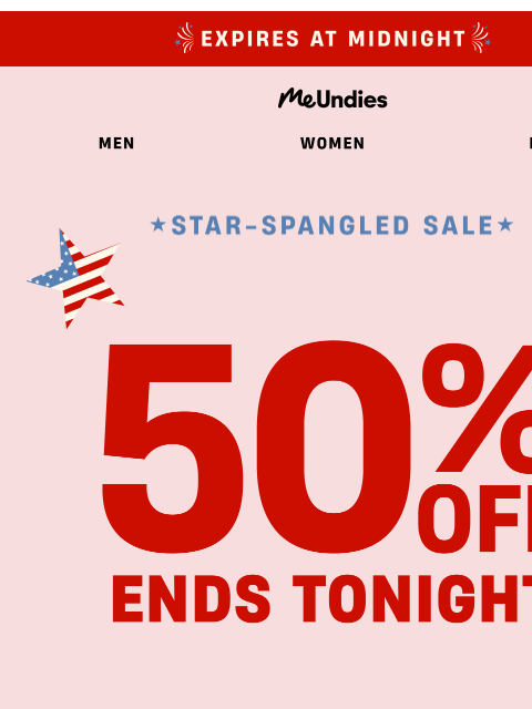 meundies newsletter: Final Hours: 50% Off Everything