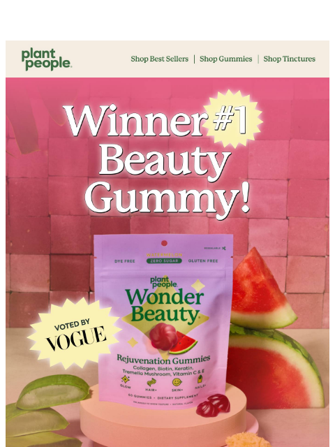 plantpeople newsletter: Best Beauty Gummy by VOGUE! 🏆