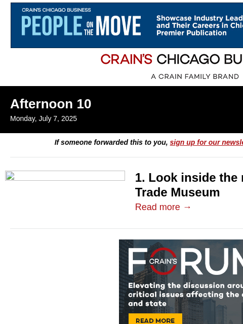 crainalerts newsletter: Chicago's trading history takes the spotlight