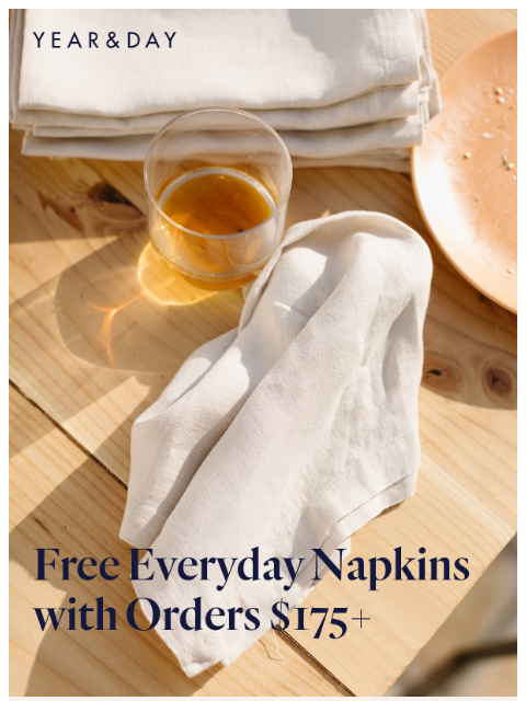 yearandday newsletter: Want free Everyday Napkins? 👀