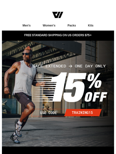 wolaco newsletter: EXTENDED TIL MIDNIGHT | SAVE 15% ON TRAINING GEAR