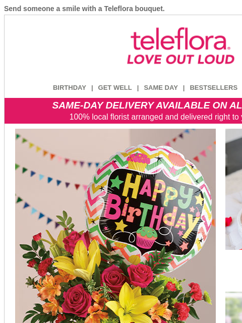 teleflora newsletter: 20% Off 💕 Perfect Flowers for Any Occasion