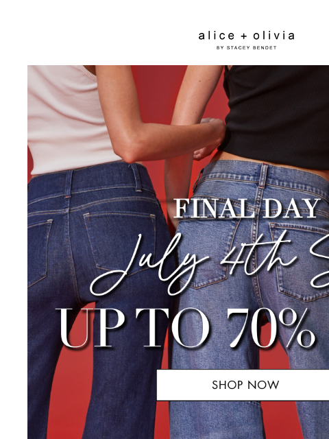 aliceandolivia newsletter: 70% Off Ends TONIGHT!