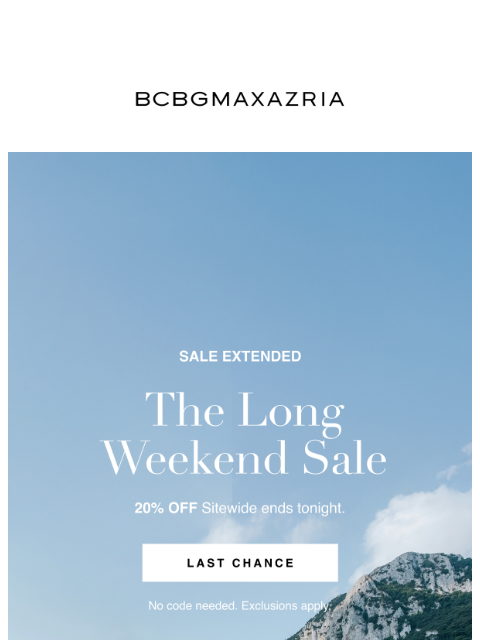 bcbg newsletter: 💥 SURPRISE | 20% Off Extended