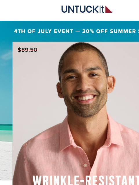 untuckit newsletter: Wrinkle-Resistant Linen Now $63 - Ends Soon!