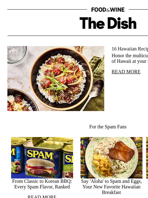 foodandwine newsletter: 16 Hawaiian Recipes to Bring the Lū'au Home