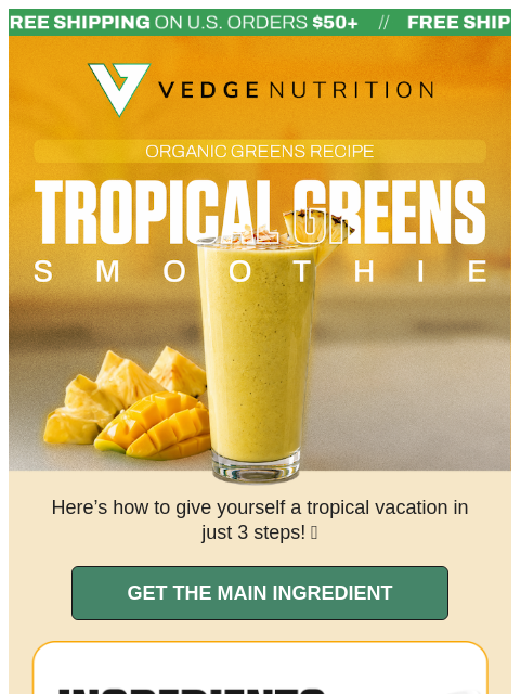 vedgenutrition newsletter: 🌴 Vacation in a glass.