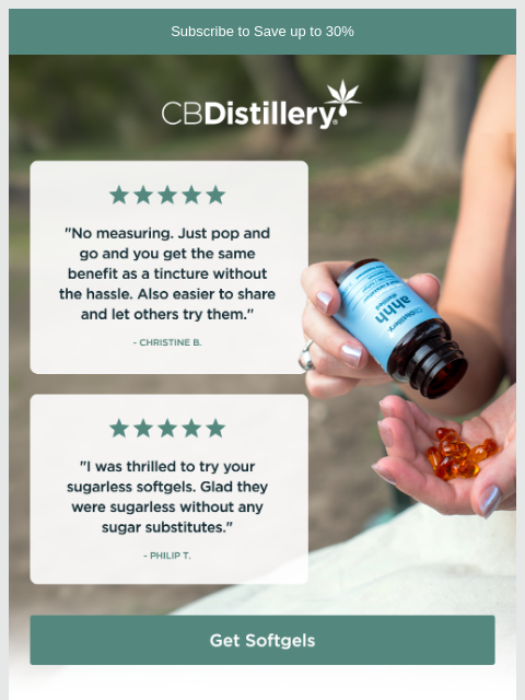thecbdistillery newsletter: CBD without measuring or sugar!