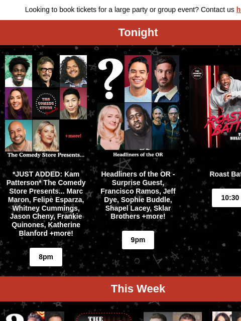 comedystore newsletter: Lineups for the Week are Out Now!