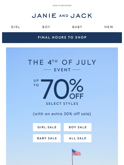 janieandjack newsletter: Only. Hours. Left.