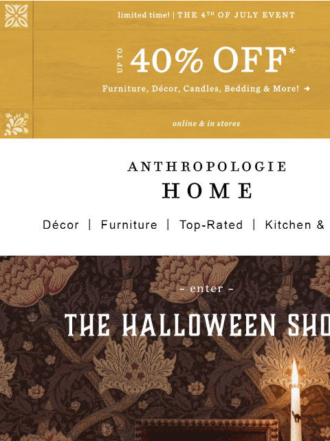 anthropologie newsletter: The Halloween Shop is OPEN!