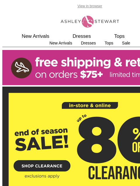 ashleystewart newsletter: ⚠️End Of Season Sale Going On Right Now⚠️