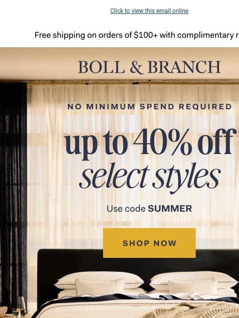bollandbranch newsletter: 20-40% off, exclusive gifts, + more to love