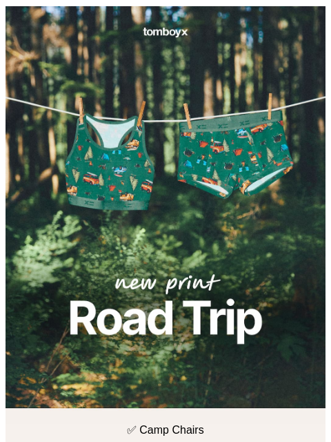 tomboyx newsletter: New print for your weekend trip