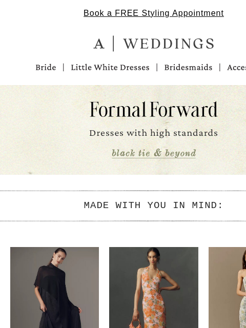 anthropologie newsletter: Dresses for the formal
