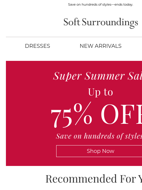 softsurroundings newsletter: Final Hours: Up to 75% Off