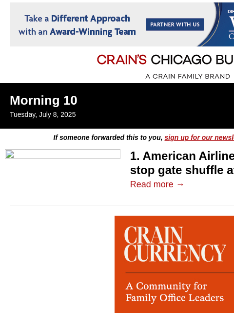 crainalerts newsletter: O'Hare gate battle escalates
