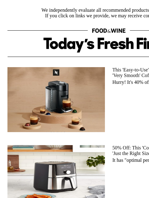 foodandwine newsletter: Deal Alert: This Editor-Approved Air Fryer Is Half...