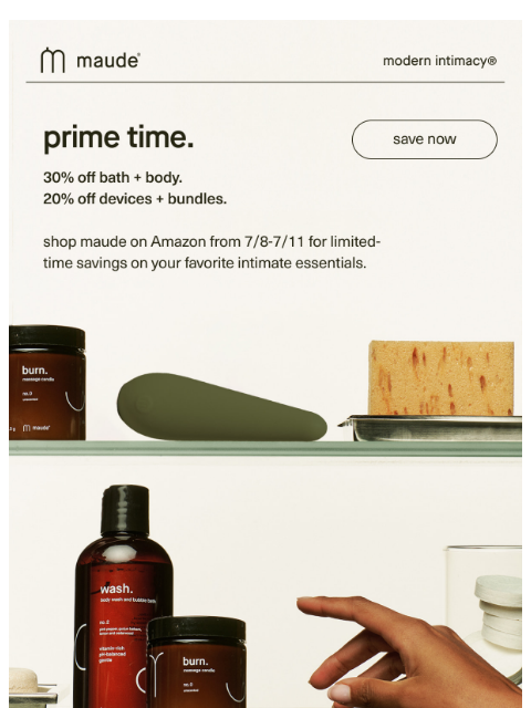 getmaude newsletter: prime day starts now.