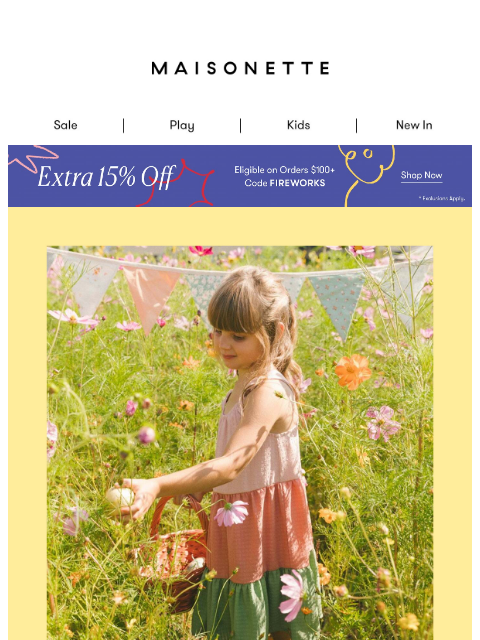 maisonette newsletter: Extra 15% Off Dresses? Yes, Please.