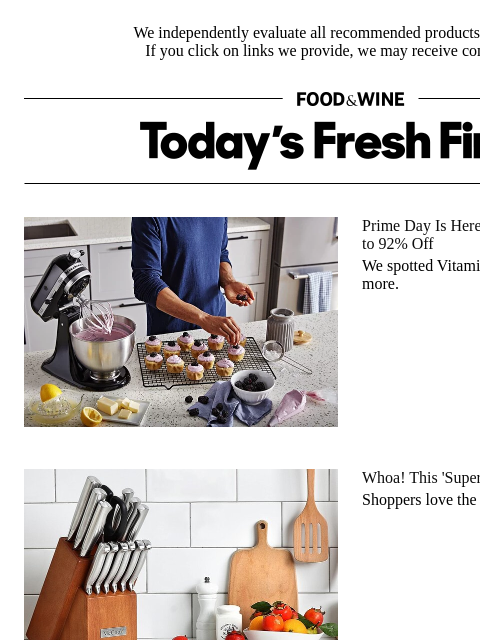 foodandwine newsletter: Amazon Prime Day Is Live! Score Kitchen Essentials...