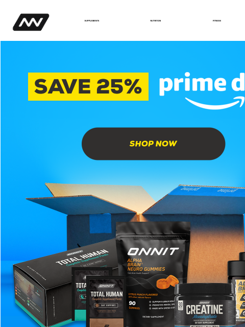 onnit newsletter: Prime Day Deals Are HERE!