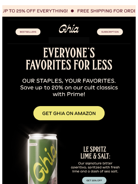 drinkghia newsletter: Get Ghia for Less!