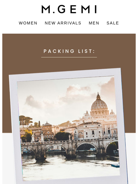 mgemi newsletter: Our Rome Packing List