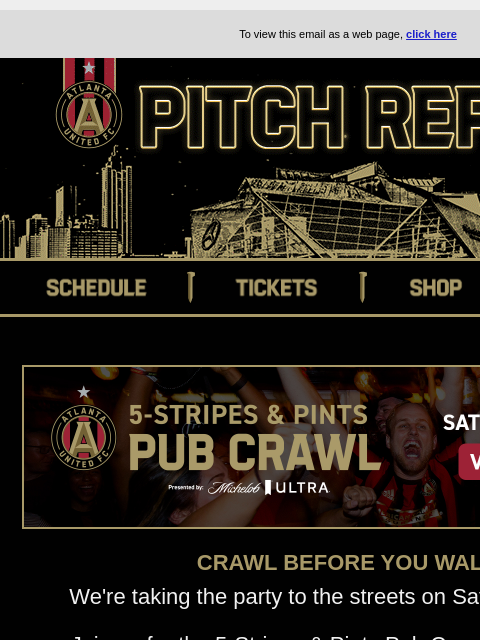 atlutd newsletter: Pitch Report | Pub Crawl this Saturday