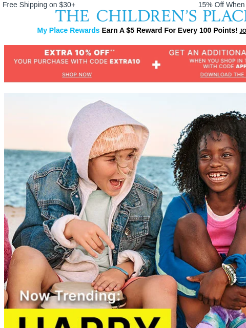 childrensplace newsletter: #Trending Layers for Happy Campers 😀
