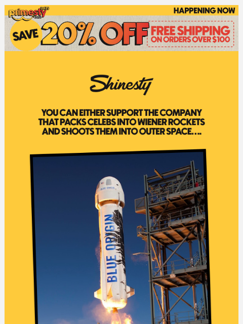shinesty newsletter: 20% off + free shipping is LIVE.