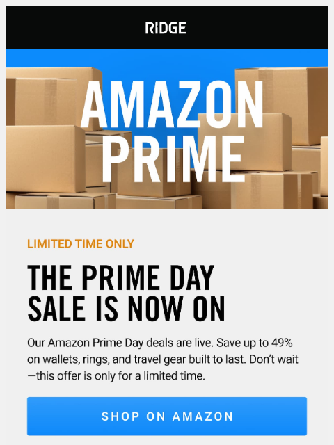 ridge newsletter: It’s Here: Prime Day ONLY Offers