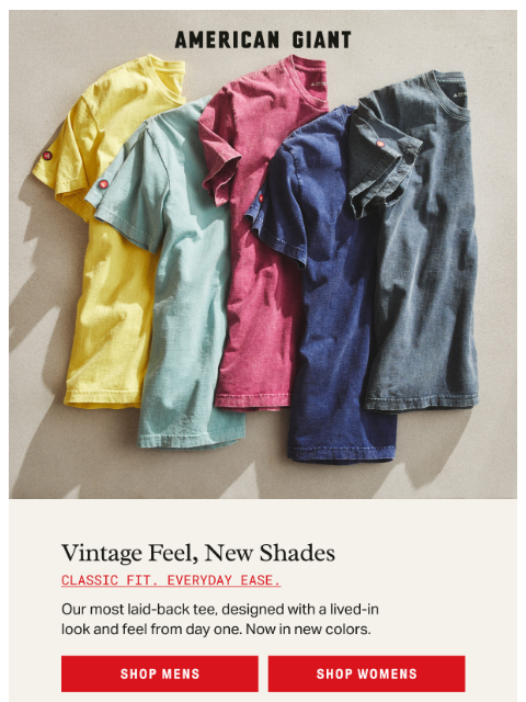 american-giant newsletter: New Vintage Tee Colors Just Dropped