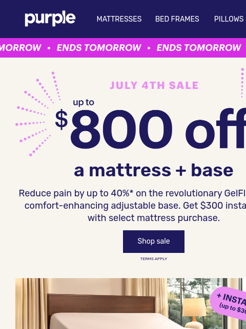 purple newsletter: LAST DAY to save up to $800