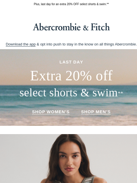 abercrombie newsletter: Bra-free tops mean one less layer.