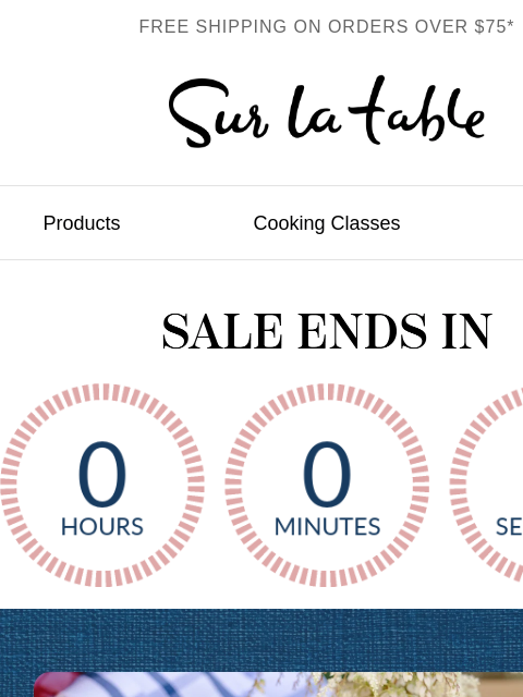 surlatable newsletter: Final hours: 20% off your order.*