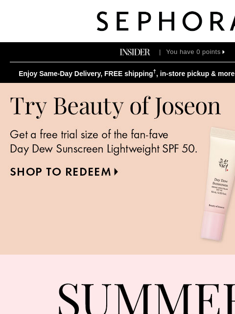 sephora newsletter: Summer’s hottest beauty ☀️