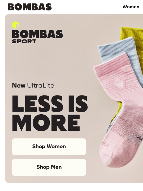 bombas newsletter: New Ultra Lightweight Athletic Socks