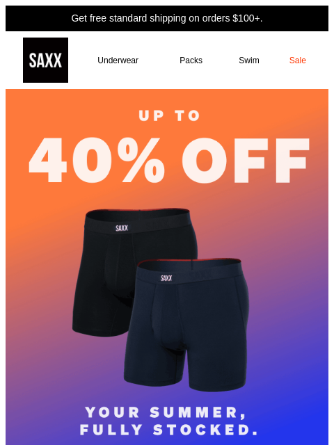 saxxunderwear newsletter: The best Summer Sale deals come in packs.