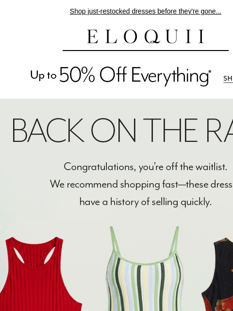 eloquii newsletter: P.S. THAT dress is back