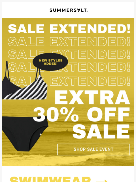 summersalt newsletter: Extended & New Styles Now On Sale