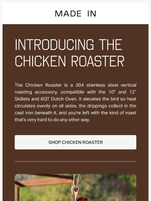 madeincookware newsletter: New Chicken Roaster is Here
