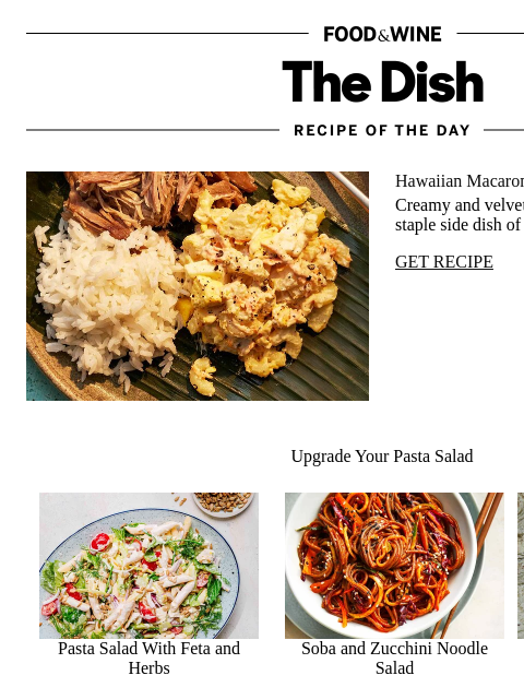foodandwine newsletter: Hawaiian Macaroni Salad