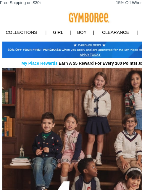 gymboree newsletter: NEW back-to-school collections are HERE! 🎒